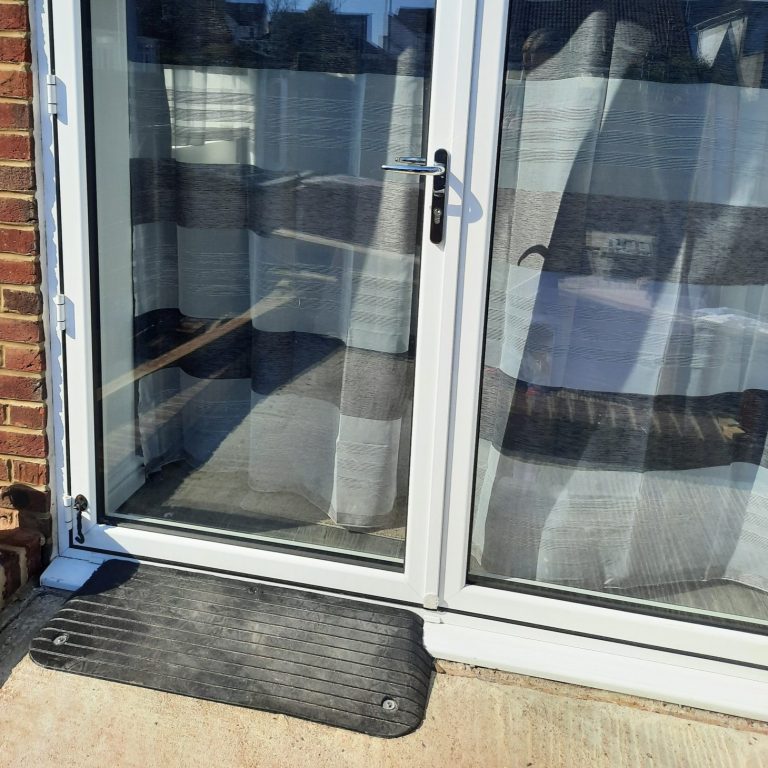 Ramp to master bedroom french doors